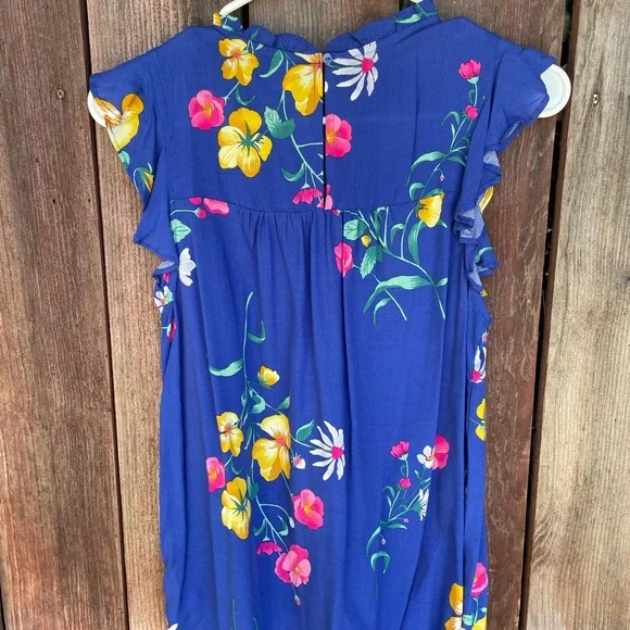 Old Navy Blue Floral Blouse Size Small - Picture 13 of 16